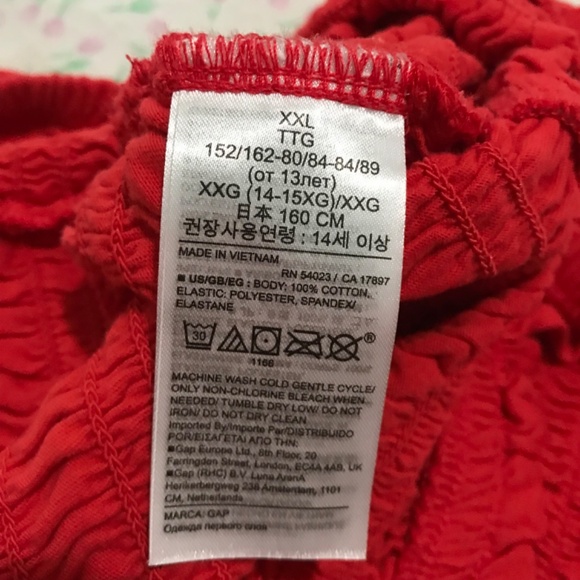 NWOT GAP Kids Cotton Smocked Tube Top Red Girls XXL/Women's S - Picture 5 of 6